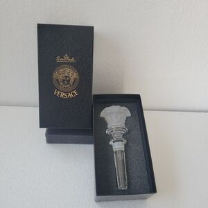 Versace White Medusa Glass Bottle Stopper with Gift Box